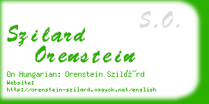 szilard orenstein business card